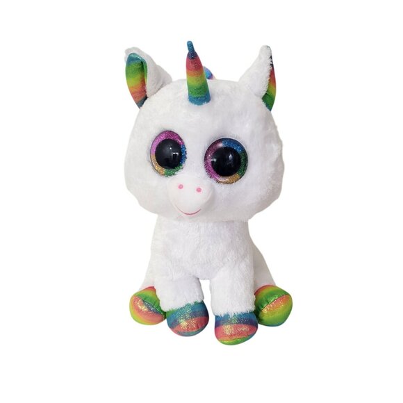 Ty Beanie Boos Large Pixy Unicorn Plush Toy With Rainbow Horn & Hooves 17" - Picture 1 of 5